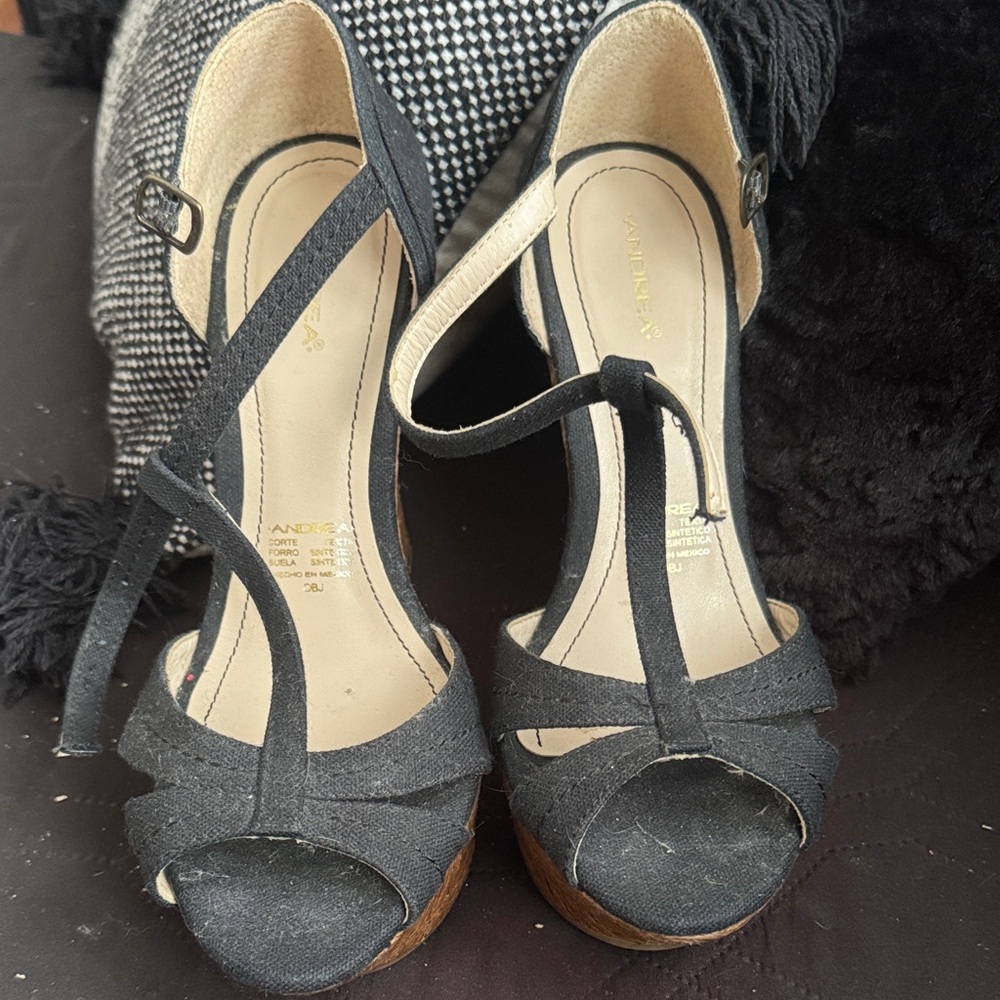 Andre Assous Black Strappy Heels